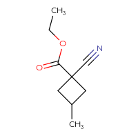 Chemical structure of ethyl 1-cyano-3-methylcyclobutane-1-carboxylate - CSSB00012595674