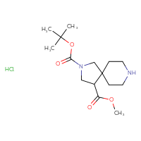 Chemical structure of 2-tert-butyl 4-methyl 2,8-diazaspiro[4.5]decane-2,4-dicarboxylate hydrochloride - CSSB06430523433