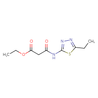 Chemical structure of ethyl 2-[(5-ethyl-1,3,4-thiadiazol-2-yl)carbamoyl]acetate - CSSB00046264019