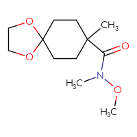 Chemical structure of N-methoxy-N,8-dimethyl-1,4-dioxaspiro[4.5]decane-8-carboxamide - CSSB01997290399