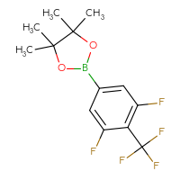 Chemical structure of 2-[3,5-difluoro-4-(trifluoromethyl)phenyl]-4,4,5,5-tetramethyl-1,3,2-dioxaborolane - CSSB00010144224