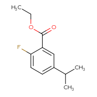 Chemical structure of ethyl 2-fluoro-5-(propan-2-yl)benzoate - CSSB01402450100