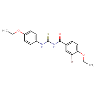 Chemical structure of 1-(3-bromo-4-ethoxybenzoyl)-3-(4-ethoxyphenyl)thiourea - CSSB00121714822