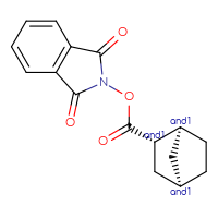 Chemical structure of rac-1,3-dioxo-2,3-dihydro-1H-isoindol-2-yl (1R,2R,4S)-bicyclo[2.2.1]heptane-2-carboxylate - CSSB14948316853