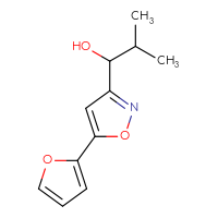 Chemical structure of 1-[5-(furan-2-yl)-1,2-oxazol-3-yl]-2-methylpropan-1-ol - CSSB21246428431
