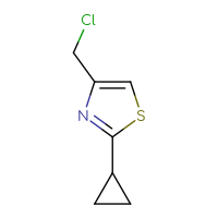 Chemical structure of 4-(chloromethyl)-2-cyclopropyl-1,3-thiazole - CSSB00000693837