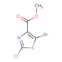Chemical structure of methyl 5-bromo-2-chloro-1,3-thiazole-4-carboxylate - CSSB00010988535