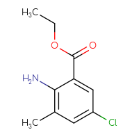 Chemical structure of ethyl 2-amino-5-chloro-3-methylbenzoate - CSSB00011356579