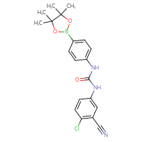 Chemical structure of 1-(4-chloro-3-cyanophenyl)-3-[4-(4,4,5,5-tetramethyl-1,3,2-dioxaborolan-2-yl)phenyl]urea - CSSB21332143224