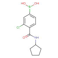 Chemical structure of [3-chloro-4-(cyclopentylcarbamoyl)phenyl]boronic acid - CSSB00020605872