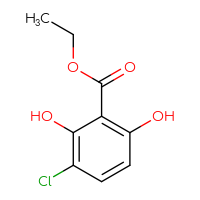 Chemical structure of ethyl 3-chloro-2,6-dihydroxybenzoate - CSSB00135275768