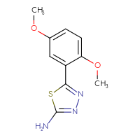 Chemical structure of 5-(2,5-dimethoxyphenyl)-1,3,4-thiadiazol-2-amine - CSSB00005569236