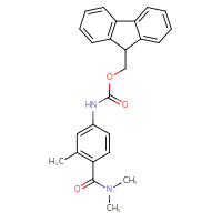 Chemical structure of (9H-fluoren-9-yl)methyl N-[4-(dimethylcarbamoyl)-3-methylphenyl]carbamate - CSSB21043408190
