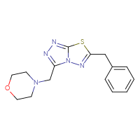 Chemical structure of 4-({6-benzyl-[1,2,4]triazolo[3,4-b][1,3,4]thiadiazol-3-yl}methyl)morpholine - CSSB00121608298