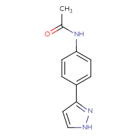 Chemical structure of N-[4-(1H-pyrazol-3-yl)phenyl]acetamide - CSSB00011233788