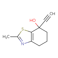 Chemical structure of 7-ethynyl-2-methyl-4,5,6,7-tetrahydro-1,3-benzothiazol-7-ol - CSSB00102763169