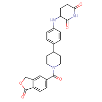 Chemical structure of 3-({4-[1-(1-oxo-1,3-dihydro-2-benzofuran-5-carbonyl)piperidin-4-yl]phenyl}amino)piperidine-2,6-dione - CSSB21531607029