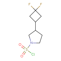 Chemical structure of 3-(3,3-difluorocyclobutyl)pyrrolidine-1-sulfonyl chloride - CSSB06607656911