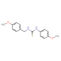 Chemical structure of 1-(4-methoxyphenyl)-3-[(4-methoxyphenyl)methyl]thiourea - CSSB00104461921