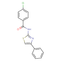 Chemical structure of 4-chloro-N-(4-phenyl-1,3-thiazol-2-yl)benzamide - CSSB00027984366