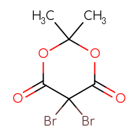 Chemical structure of 5,5-dibromo-2,2-dimethyl-1,3-dioxane-4,6-dione - CSSB00009813572