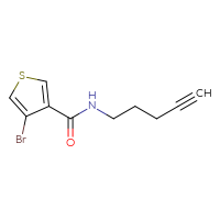 Chemical structure of 4-bromo-N-(pent-4-yn-1-yl)thiophene-3-carboxamide - CSSB00016513374