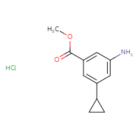 Chemical structure of methyl 3-amino-5-cyclopropylbenzoate hydrochloride - CSSB03437854678