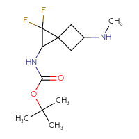Chemical structure of tert-butyl N-[2,2-difluoro-5-(methylamino)spiro[2.3]hexan-1-yl]carbamate - CSMB21414511773