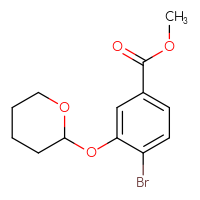 Chemical structure of methyl 4-bromo-3-(oxan-2-yloxy)benzoate - CSSB00059238905