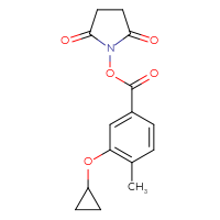 Chemical structure of 2,5-dioxopyrrolidin-1-yl 3-cyclopropoxy-4-methylbenzoate - CSSB20269569702