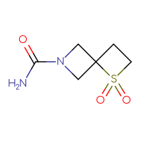 Chemical structure of 1,1-dioxo-1λ⁶-thia-6-azaspiro[3.3]heptane-6-carboxamide - CSSB03549832191