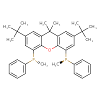 Chemical structure of (R)-{2,7-di-tert-butyl-9,9-dimethyl-5-[(R)-methyl(phenyl)phosphanyl]-9H-xanthen-4-yl}(methyl)phenylphosphane - CSSB00102569742
