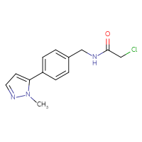 Chemical structure of 2-chloro-N-{[4-(1-methyl-1H-pyrazol-5-yl)phenyl]methyl}acetamide - CSSB21332047390