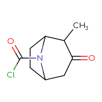 Chemical structure of 2-methyl-3-oxo-8-azabicyclo[3.2.1]octane-8-carbonyl chloride - CSSB14981894637