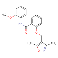 Chemical structure of 2-[(3,5-dimethyl-1,2-oxazol-4-yl)methoxy]-N-(2-methoxyphenyl)benzamide - CSSB06744555515