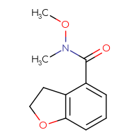 Chemical structure of N-methoxy-N-methyl-2,3-dihydro-1-benzofuran-4-carboxamide - CSSB02722619842
