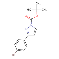 Chemical structure of tert-butyl 3-(4-bromophenyl)-1H-pyrazole-1-carboxylate - CSSB00010175551