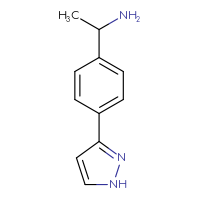 Chemical structure of 1-[4-(1H-pyrazol-3-yl)phenyl]ethan-1-amine - CSSB00102688090
