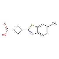 Chemical structure of 1-(6-methyl-1,3-benzothiazol-2-yl)azetidine-3-carboxylic acid - CSSB00015200343