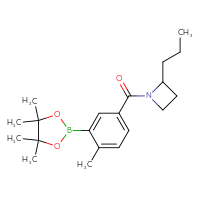Chemical structure of 1-[4-methyl-3-(4,4,5,5-tetramethyl-1,3,2-dioxaborolan-2-yl)benzoyl]-2-propylazetidine - CSSB00874535277