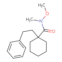 Chemical structure of N-methoxy-N-methyl-1-(2-phenylethyl)cyclohexane-1-carboxamide - CSSB07465884193