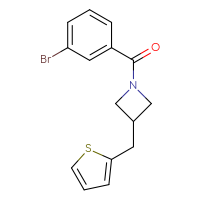 Chemical structure of 1-(3-bromobenzoyl)-3-[(thiophen-2-yl)methyl]azetidine - CSSB00068272511