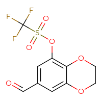 Chemical structure of 7-formyl-2,3-dihydro-1,4-benzodioxin-5-yl trifluoromethanesulfonate - CSSB20977135752