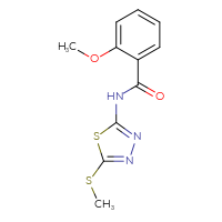 Chemical structure of 2-methoxy-N-[5-(methylsulfanyl)-1,3,4-thiadiazol-2-yl]benzamide - CSSB00121651155