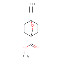 Chemical structure of methyl 1-ethynyl-2-oxabicyclo[2.2.2]octane-4-carboxylate - CSSB20963435196