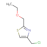 Chemical structure of 4-(chloromethyl)-2-(ethoxymethyl)-1,3-thiazole - CSSB00011260264