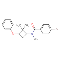 Chemical structure of 4-bromo-N-(2,2-dimethyl-3-phenoxycyclobutyl)-N-methylbenzamide - CSSB00324737129