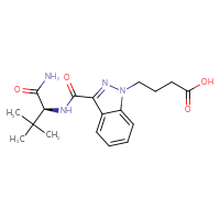 Chemical structure of 4-(3-{[(1S)-1-carbamoyl-2,2-dimethylpropyl]carbamoyl}-1H-indazol-1-yl)butanoic acid - CSSB00160812649