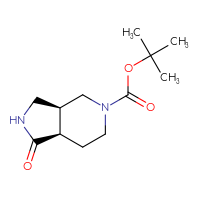 Chemical structure of tert-butyl (3aS,7aR)-1-oxo-octahydro-1H-pyrrolo[3,4-c]pyridine-5-carboxylate - CSSB01912755673