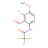Chemical structure of 2,2,2-trifluoro-N-(3-fluoro-2-formyl-4-methoxyphenyl)acetamide - CSSB03439808807